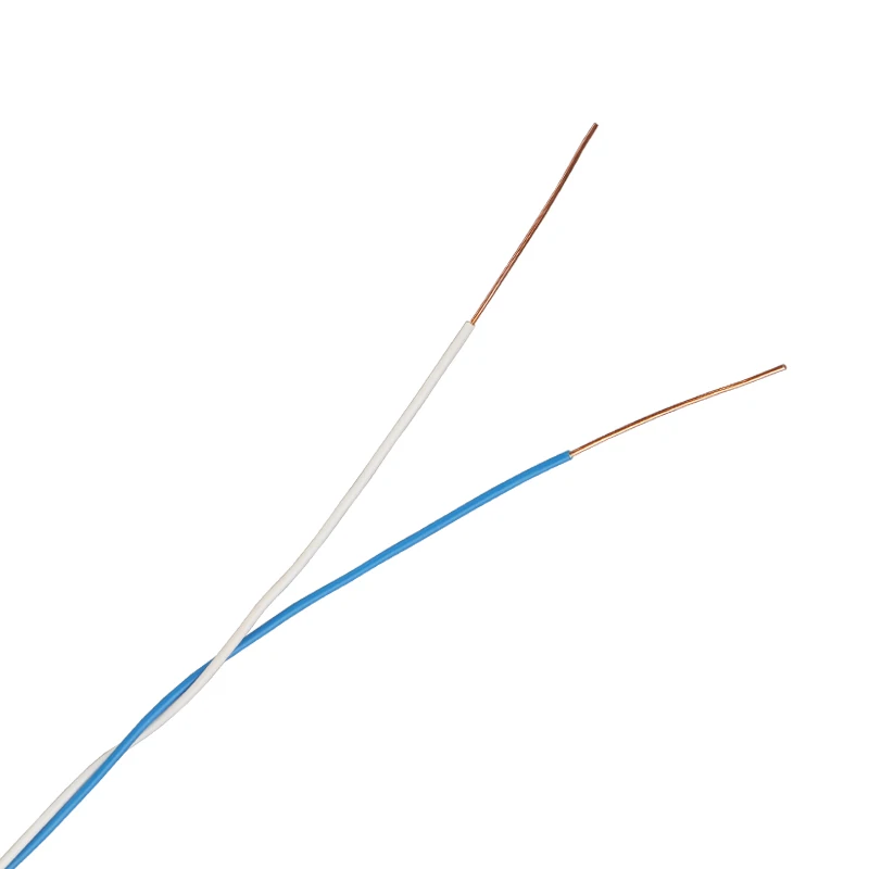 unshielded self supporting aerial 2core telecom cable drop wire bare copper telephone cable with steel messenger