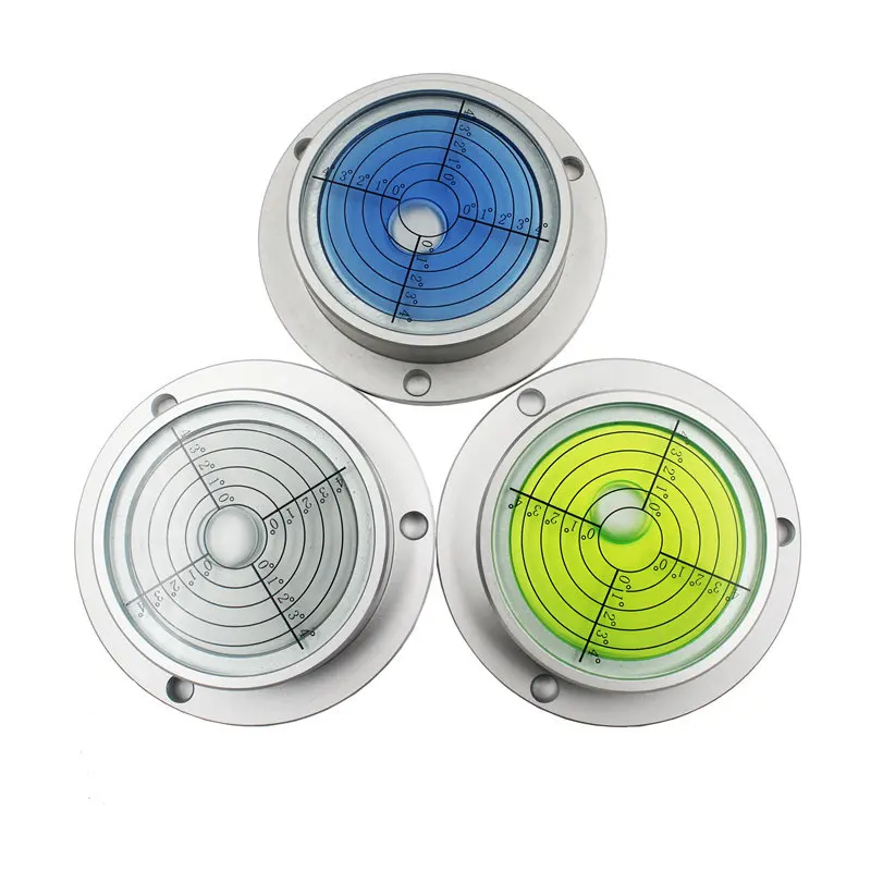 TEBAK High Accuracy Screw Bullseye Metal Colorful Flange Aluminum case Shell Bubble Level Scope With Hole