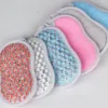 Borrador de esponja de doble cara con jacquard de ocho caracteres.