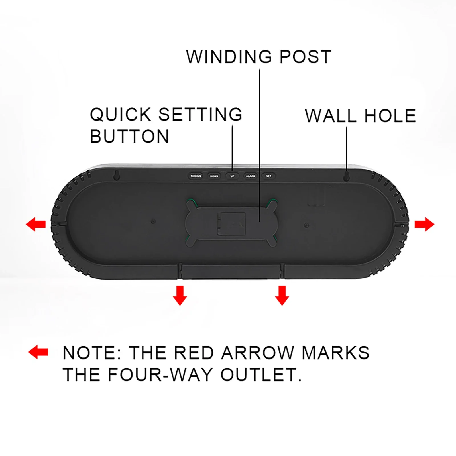 Wall-Mounted Large LED Digital Wall Clock with Temperature Date Week Display Alarms Clock Timer Countdown