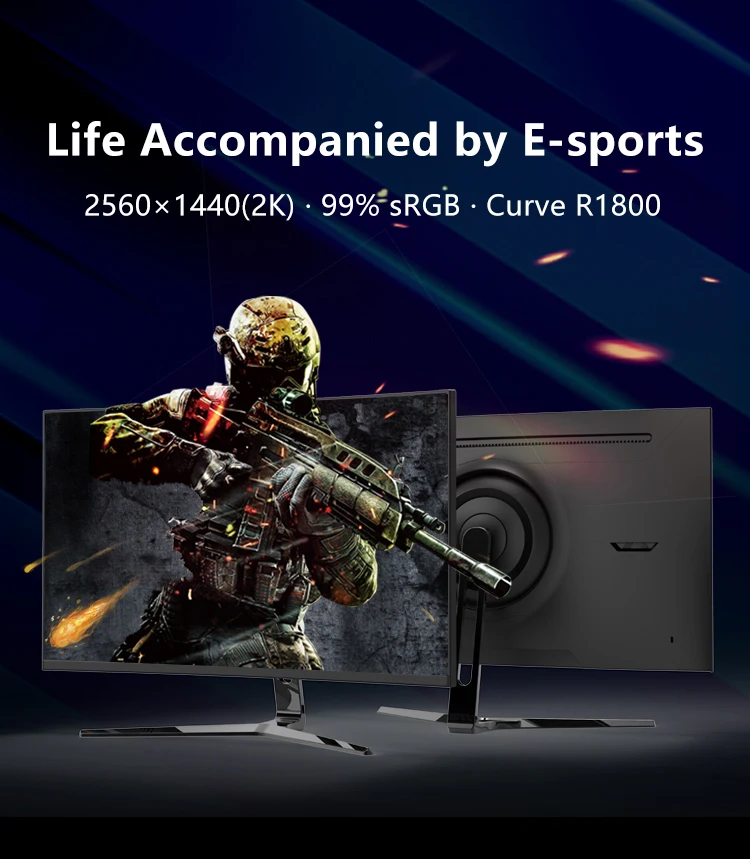 27inch 2k 4k Led Gaming Monitor Curved Screen 144hz Gaming Computer ...