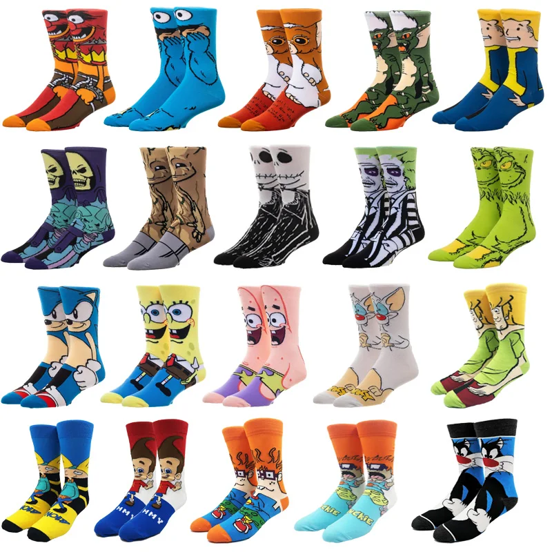 Custom Medias Socken Comic Character Cotton Cartoon Socks For Men