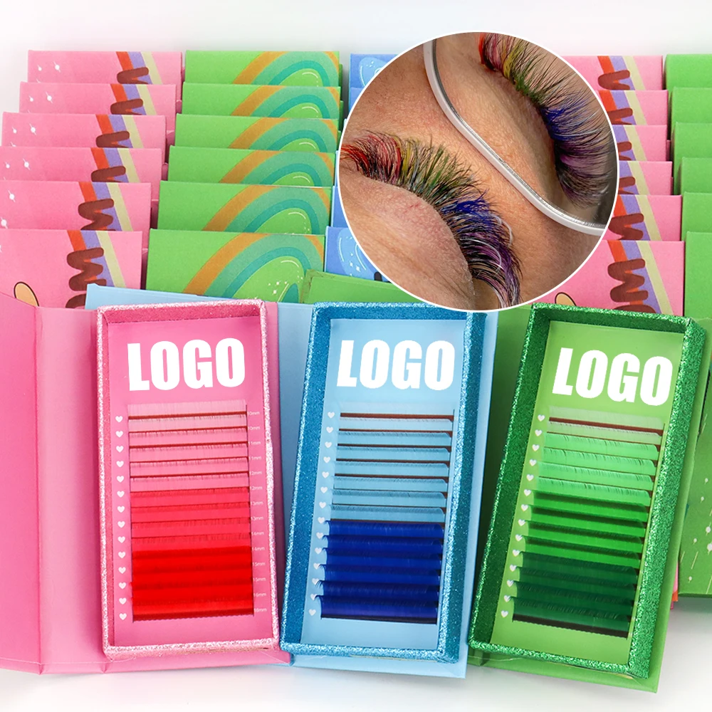 Korean PBT Fiber Volume Colorful Wholesale Private Label Lashes