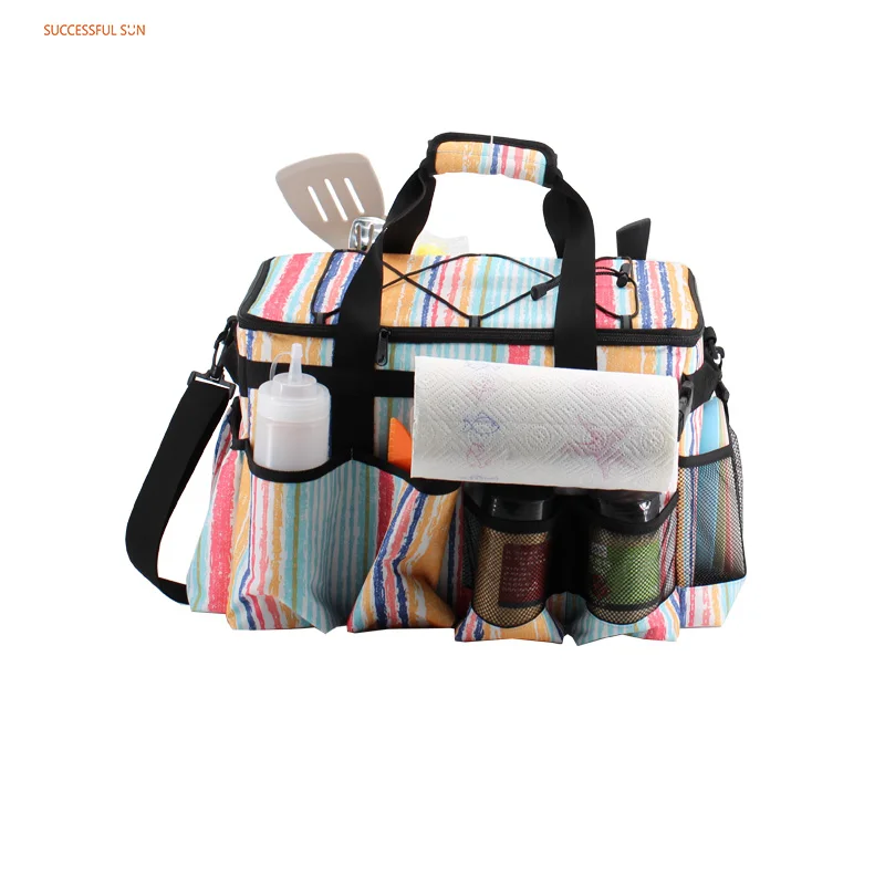 product wholesale customize logo picnic cooler bag food delivery bag for outdoor activities and bbq with lid-6