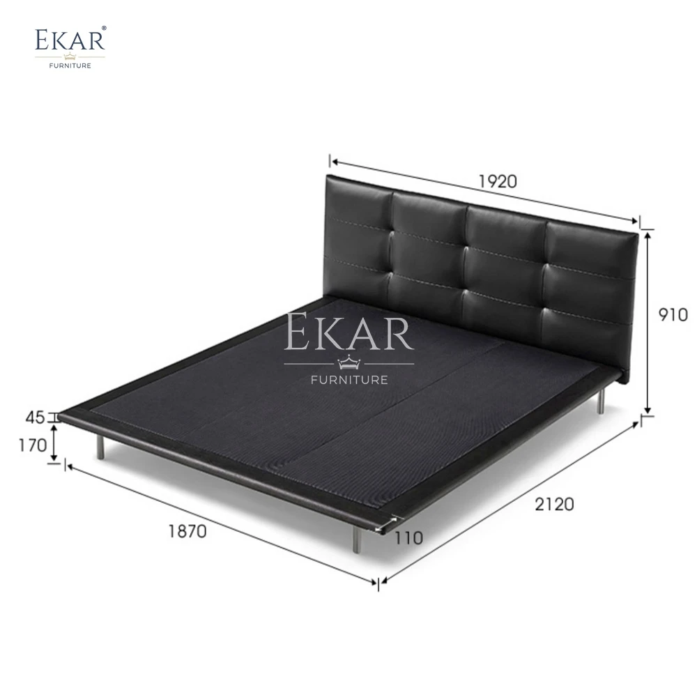 product new design ekar leather back bedroom queen bed-66