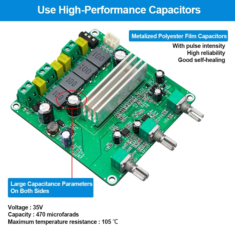 CS8685H Dual Channel Pure Digital Audio Stereo Amplifier PCB Circuit Board Class D 70W X 2 High Power Amplifier Module