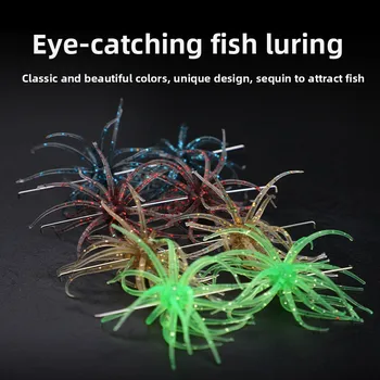 Lifelike Floating Sea Urchin & Soft Worm TPE Artificial Soft Bait Fish Lures Without Hooks-Carton Packaging – Soft Lure – view 3