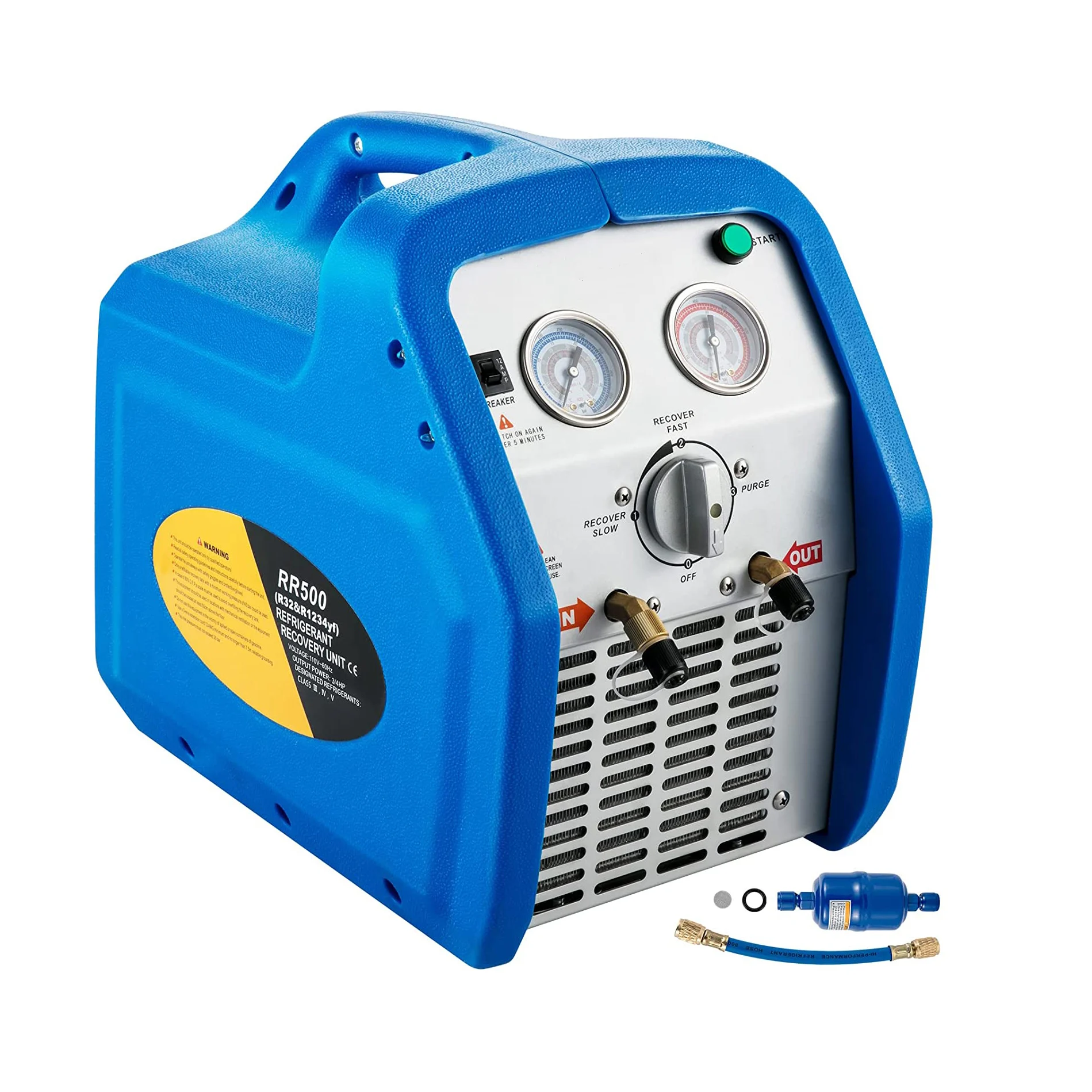 R32,r1234yf Refrigerant Recovery Unit Machine 3 4 Hp Car Air Condition 