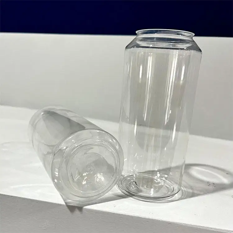 Customizable PET Easy Open Beverage Cans Easy Emptying Wide Mouth Plastic Pull Ring Juice Cans manufacture