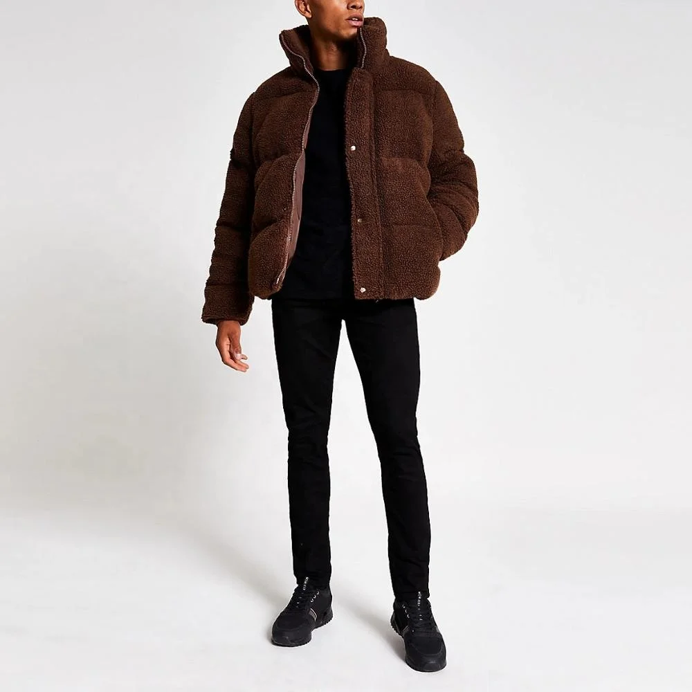 2021 New Designs Custom Winter Thick Polar Fleece Soft Shell Jacket Warm Brown Puffer Coat