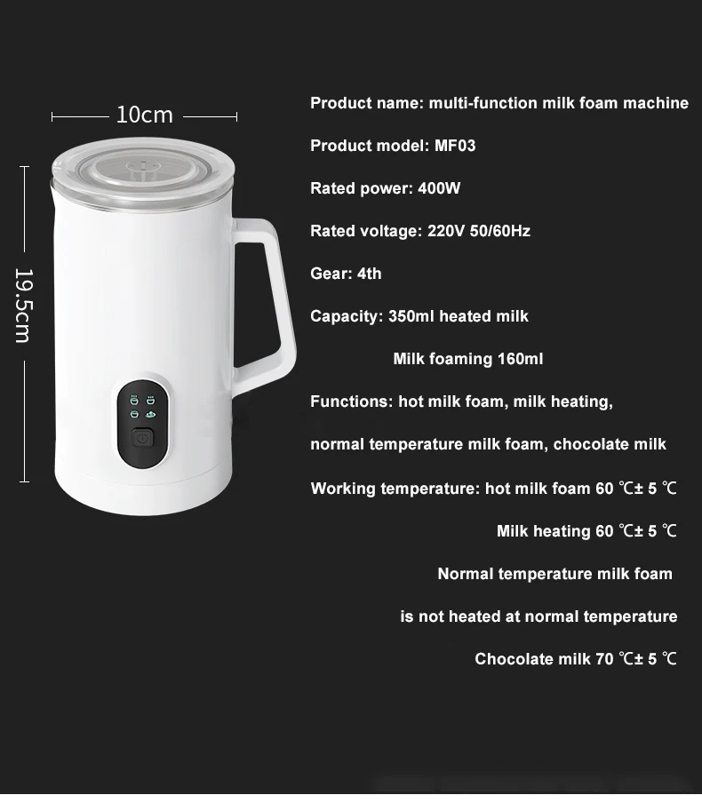 Hot Seller Home Portable Electric Milk Frother Fast Frothing Warming