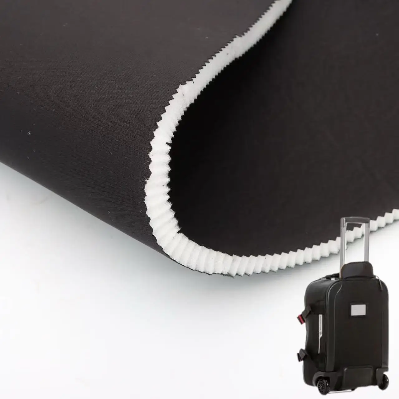 Szybka hurtowa sprzedaż przyjaznej dla skóry laminowanej dzianinowej tkaniny piankowej, stosowanej do wyrobu tkaniny na bagaże/tkaniny na kapelusze/tkaniny na bieliznę