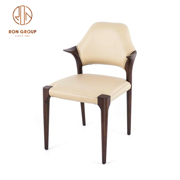 Factory Direct Sale Modern Fashion Popular Commercial Restaurant Furniture High-Class Solid Ash Wood Soft Cover Dining Chairs