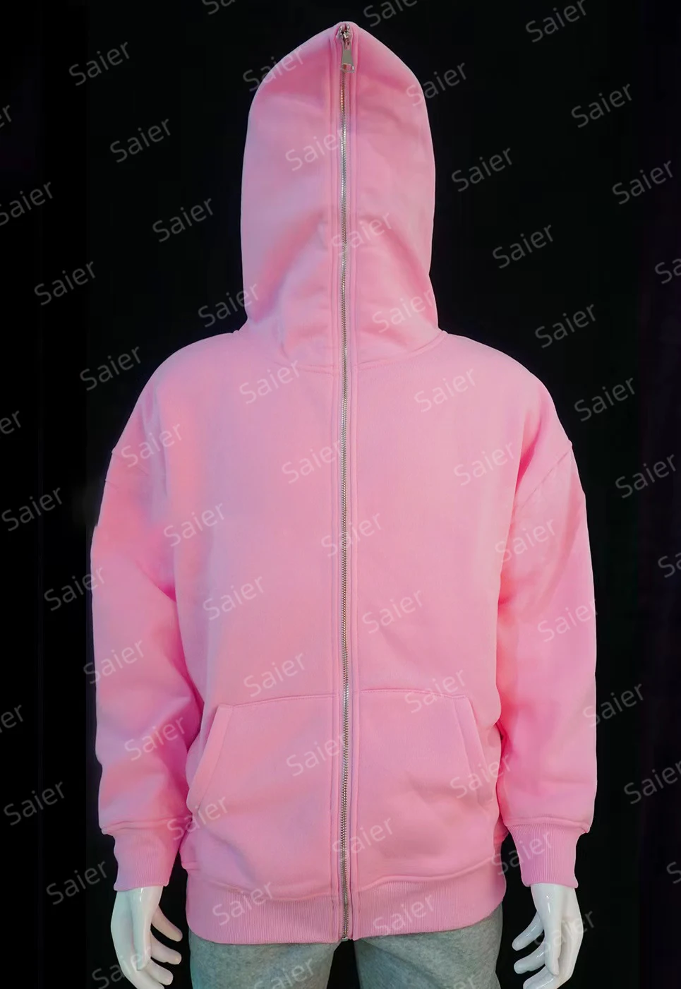 2023 Custom Fashion Blank Women Hoodies Streetwear Zip Up Hoodies Men Custom Full Face Zip