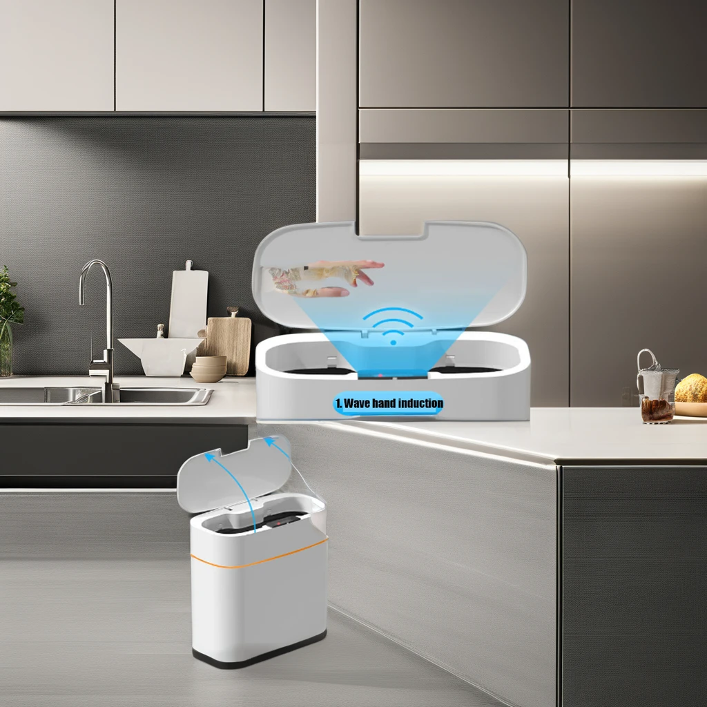 Intelligent Sensor Kitchen Trash Can Smart Electric Induction Automatic Waste Bin Indoor/Outdoor Plastic Food Standing Bin