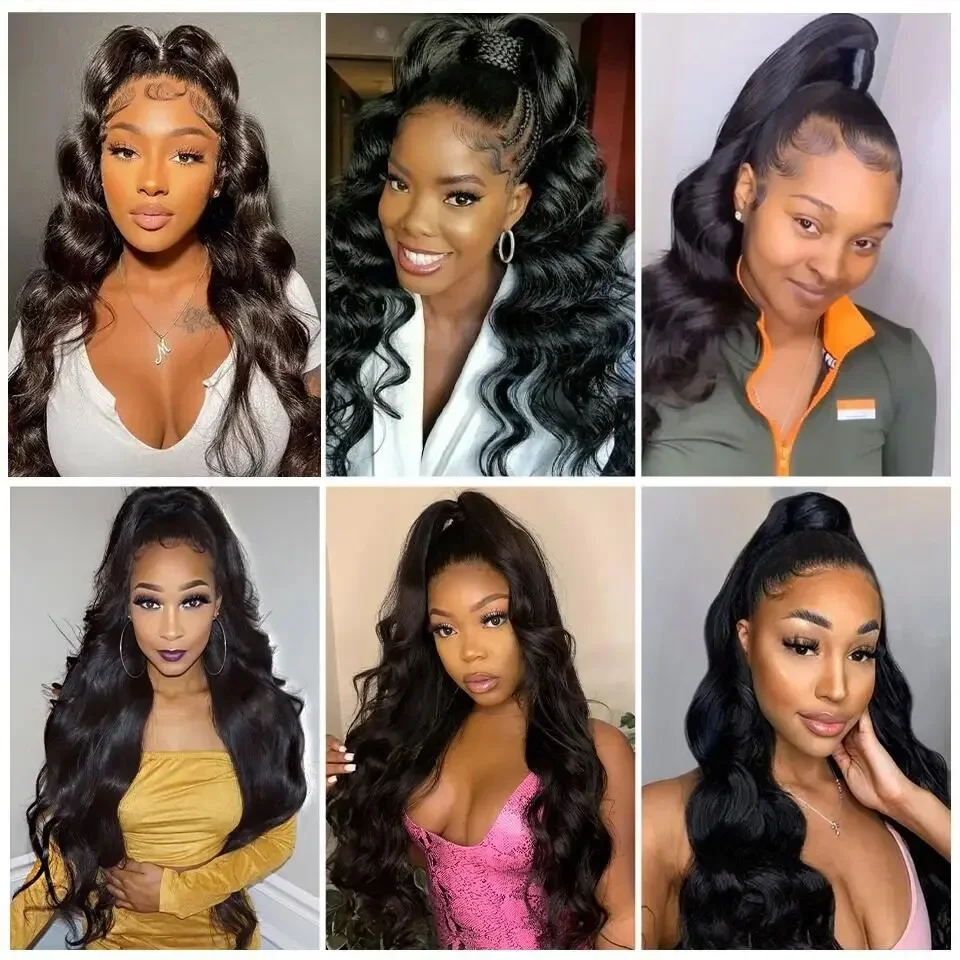Extension coda di cavallo capelli veri brasiliani body wave_voghion.com