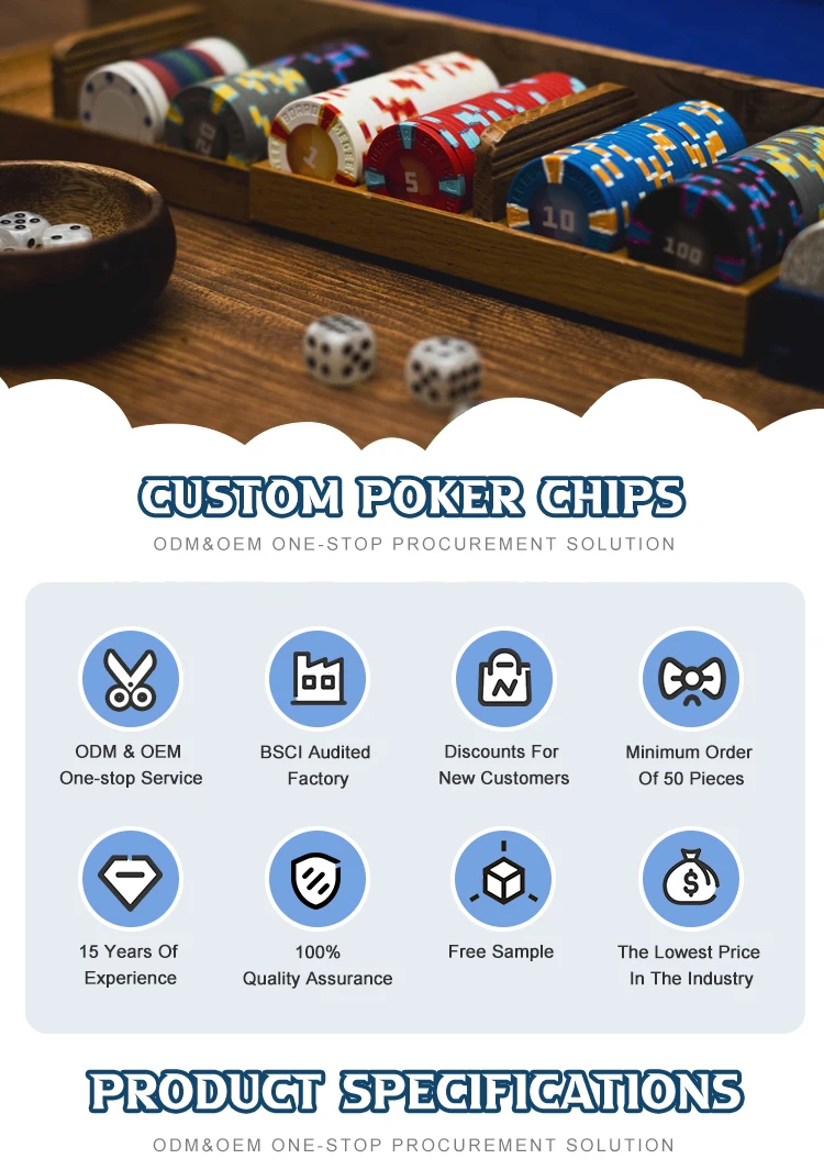 Factory Wholesale Design Ept Clay Ceramic Poker Chips Set With Custom