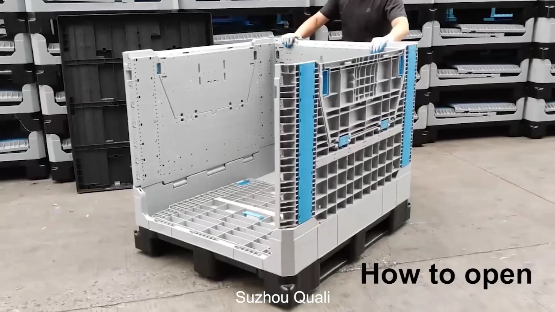 Mesh Box Wire Cage Heavy Duty Plastic Pallet Box Folding Pallet