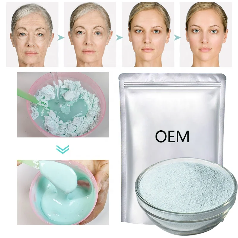 Mint Clay Mask Powder Alginate Powder Mask Oem Natural Organic Professional Peel Off  Mint Powder Facial Mask Manufacturers