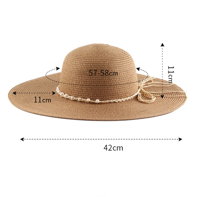 Faux Pearl Hat Band - Decorative Fedora Panama Braided Strap display picture 1