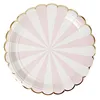 Plato de 7 pulgadas a rayas rosas 8 piezas