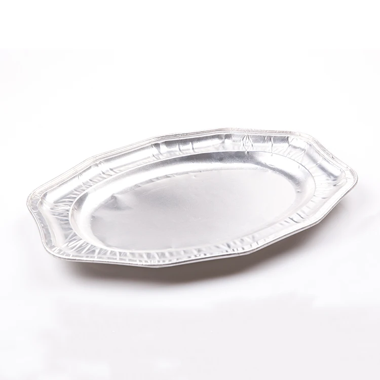 TB87 Large Shaped Aluminum Plate Rapid Heat Conduction Lightweight Portable Microwave Safe Foil Bowl