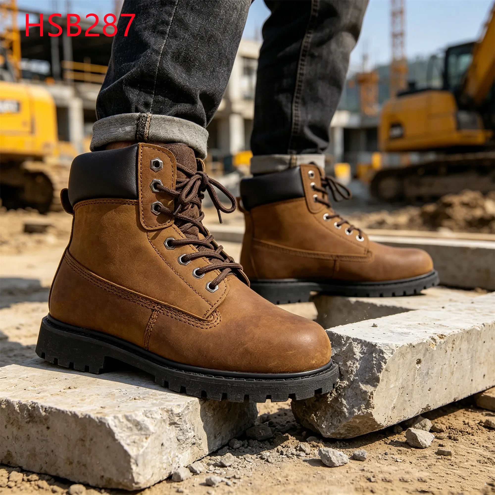 LXG,Battery Production Oiled Full Grain Leather Vintage Safety Boots Estonia Popular Brown/honey Color Protective FootwearHSB287