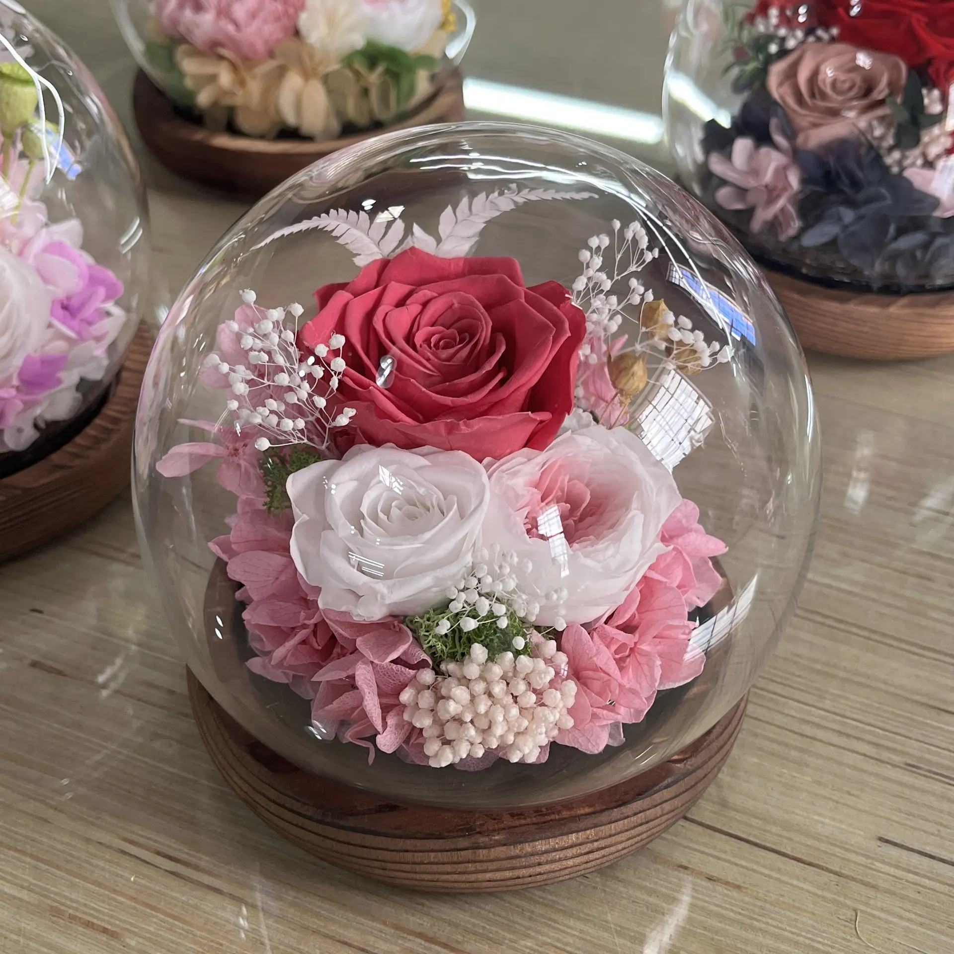 Eternal Rose in Glass Box with LED Lights - Perfect Gift
