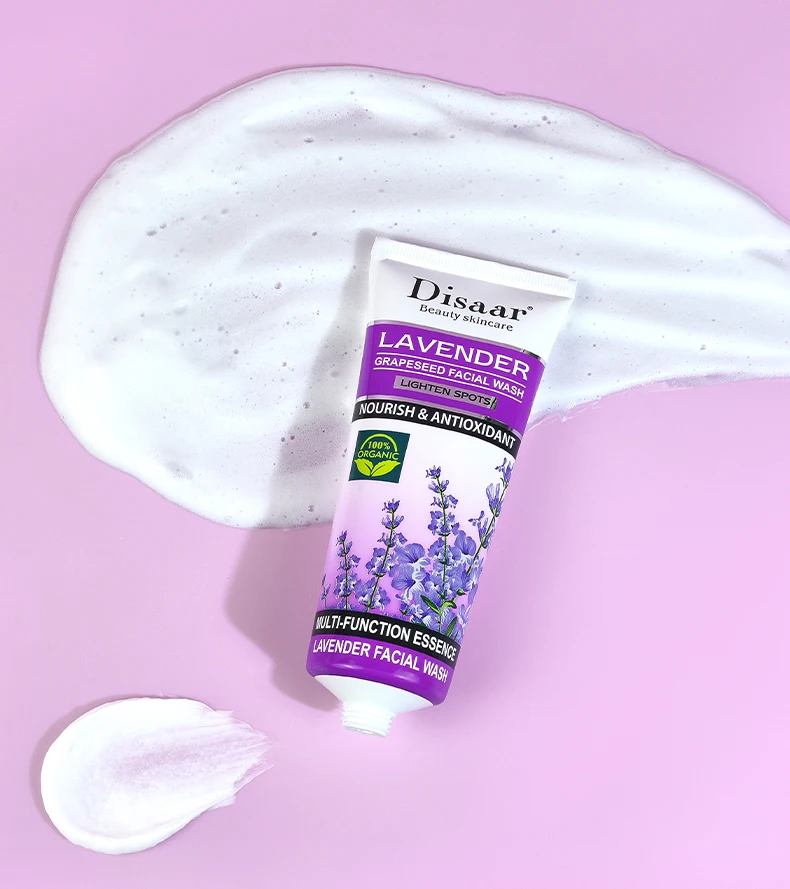 Oem Odm Lavender Facial Wash With Grape Seed & Niacinamide Face Pore Clean Brightening Skin Deep Cleans Face Wash For Women