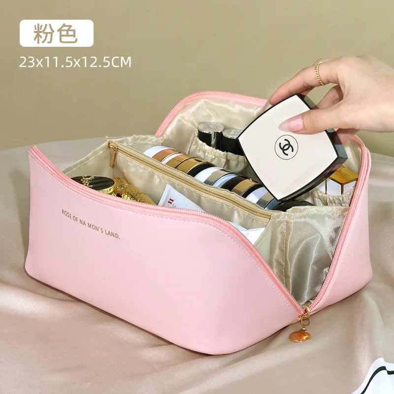 Pu Leather Cloud Makeup Bag Pillow Large Capacity Portable Makeup Case ...