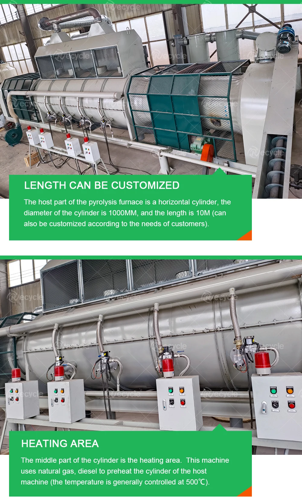 Hot Air Flow Continuous Rotary Biochar Pyrolysis Carbonization Stove ...