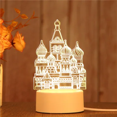 Hot style usb small night LED light european-style led desk lamp custom pattern