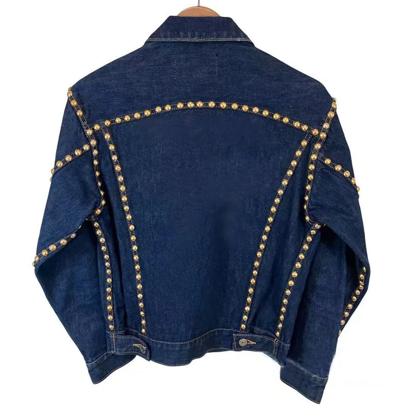 Custom Cotton Oversized Cropped Studded Rhinestone Sequin