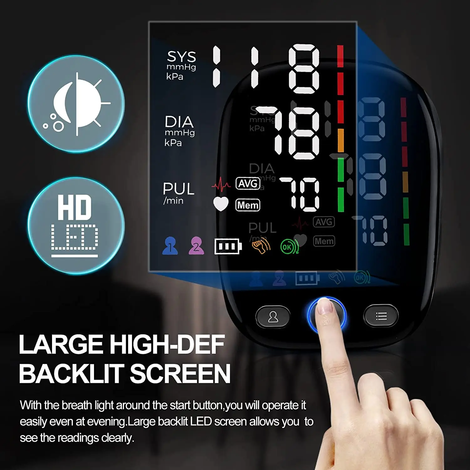 Customization Portable LED Display Auto Machine Digital Professional Blood Pressure Monitors Meters for Home Use