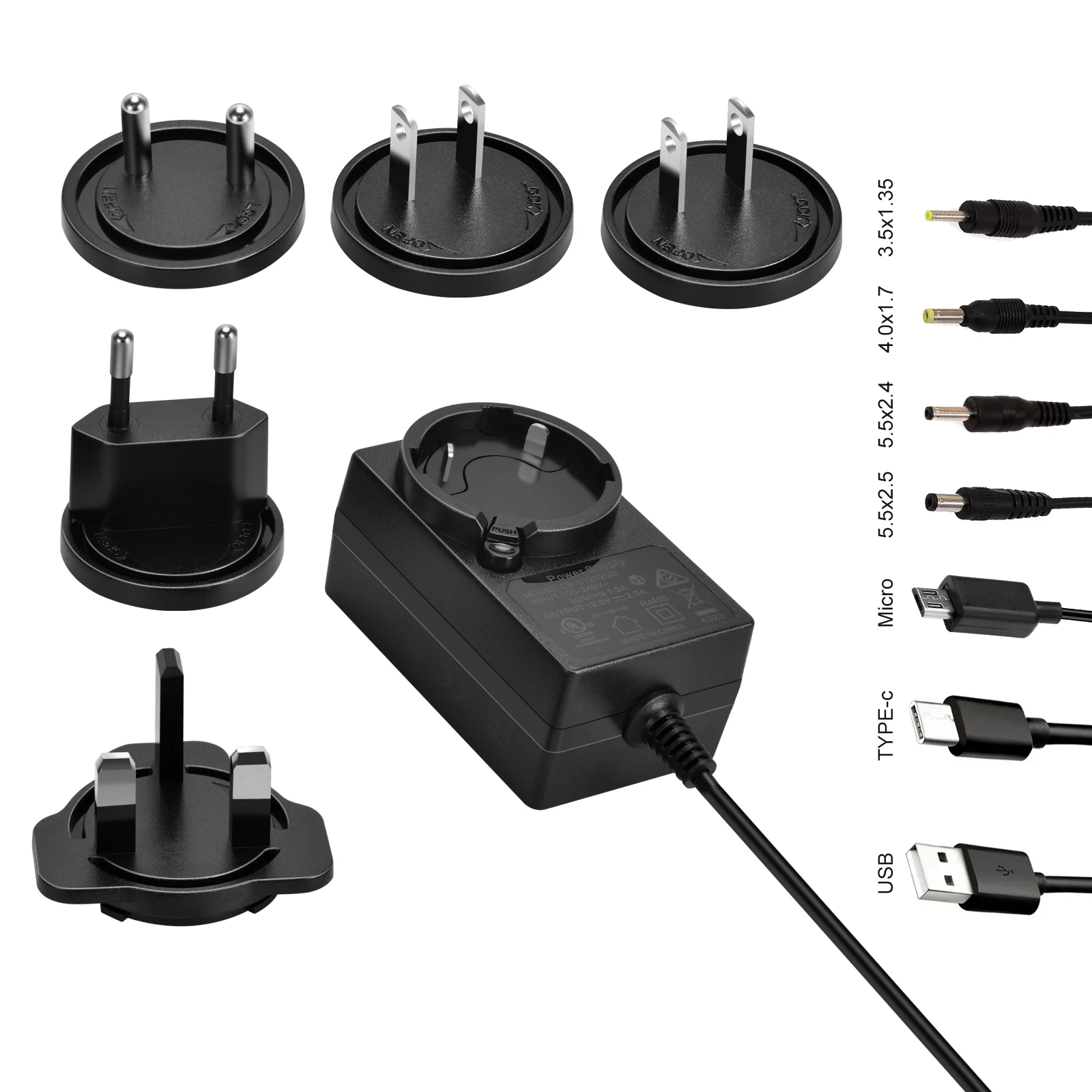 15V 1.5A Detachable Power Adapter for Litter-Robot Flowbee DV-151A LCD LED Router HUB Speaker Interchangeable Switching Adapter