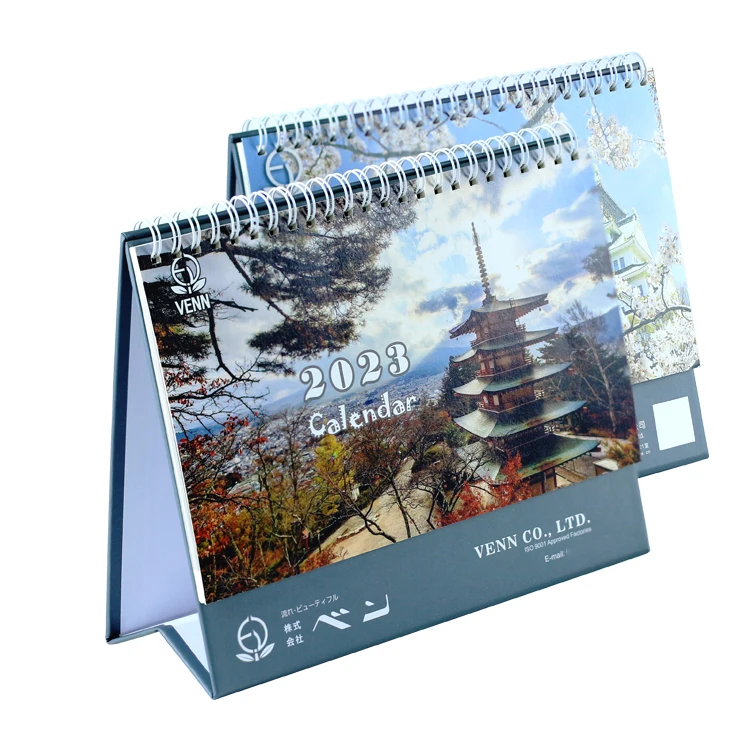 Guangzhou Factory Custom Printing Promotion Plan Desktop Calendar Monthly Holiday Reminder 2023 Desk Calendar
