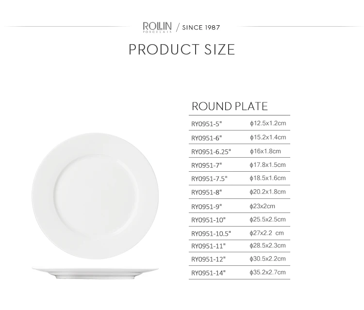 White Catering Dish Buffet Platter Plate Custom Ceramic Party Appetizer