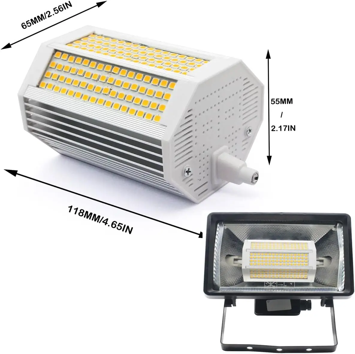 NEW Led R7S 50W 118mm Dimmable AC 100-277V Aluminum Residential 192pcs SMD2835 LED Chip Corn Lights CRI>80 50000h Replace