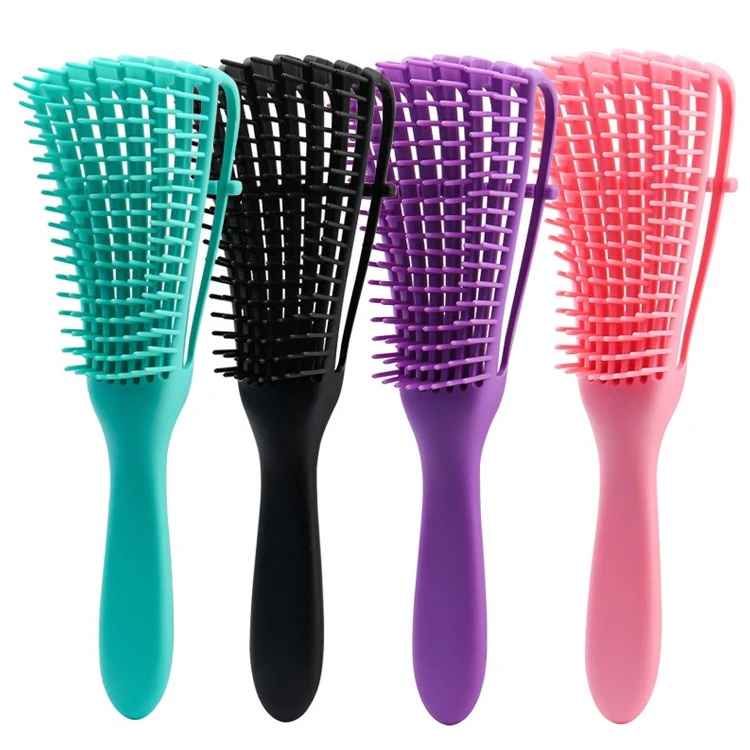 Customized logo rubber handle soft flexible teeth detangler hairbrush vent hair brush manufacturer