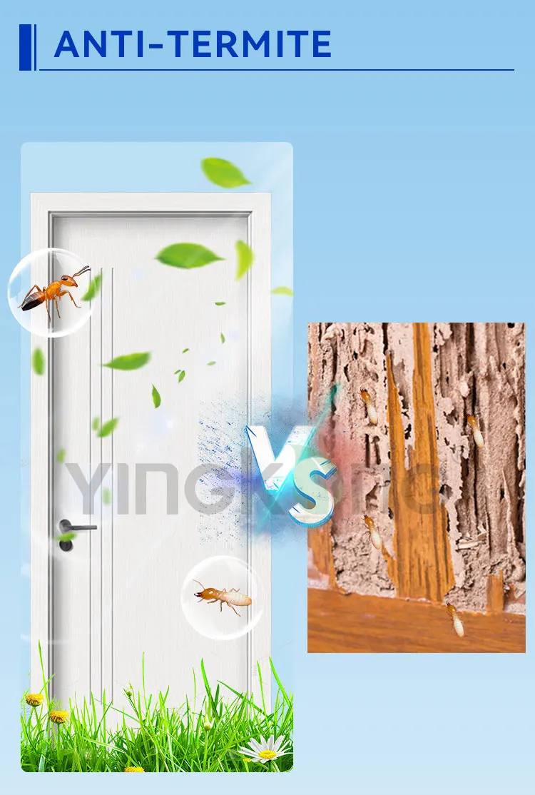 Yingkang Cheap Price Modern Design WPC Skin PVC Film Lamination Interior Door for Bedroom Hotel
