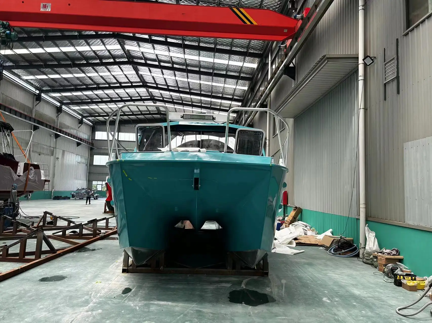 Aluminum Fishing Vessel Trailerable Power Catamaran 11.6m*3.5m Wooden Interior Fishing Boat
