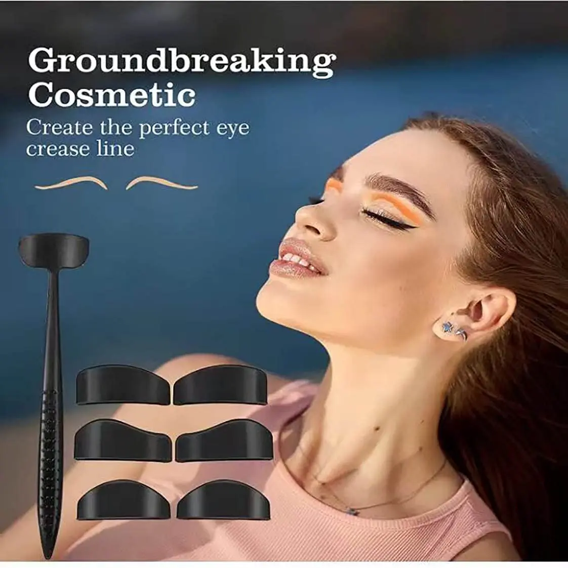 Hot Seller on Amazon Special Beauty Accessories Reusable Silicone 6 in 1 Eyeshadow Stamp Crease Line Kit