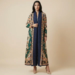 Traditional Muslim Abaya High-quality Women's Fashionable Robe with Pleated Print Abaya Miyake Abaya 2026