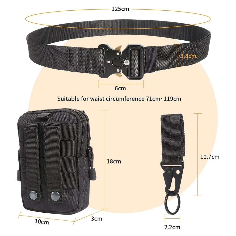 Molle Pouch Belts with Heavy Duty Quick Release Metal Buckle Security Molle Waist Bag Waist Work Tactical Belt