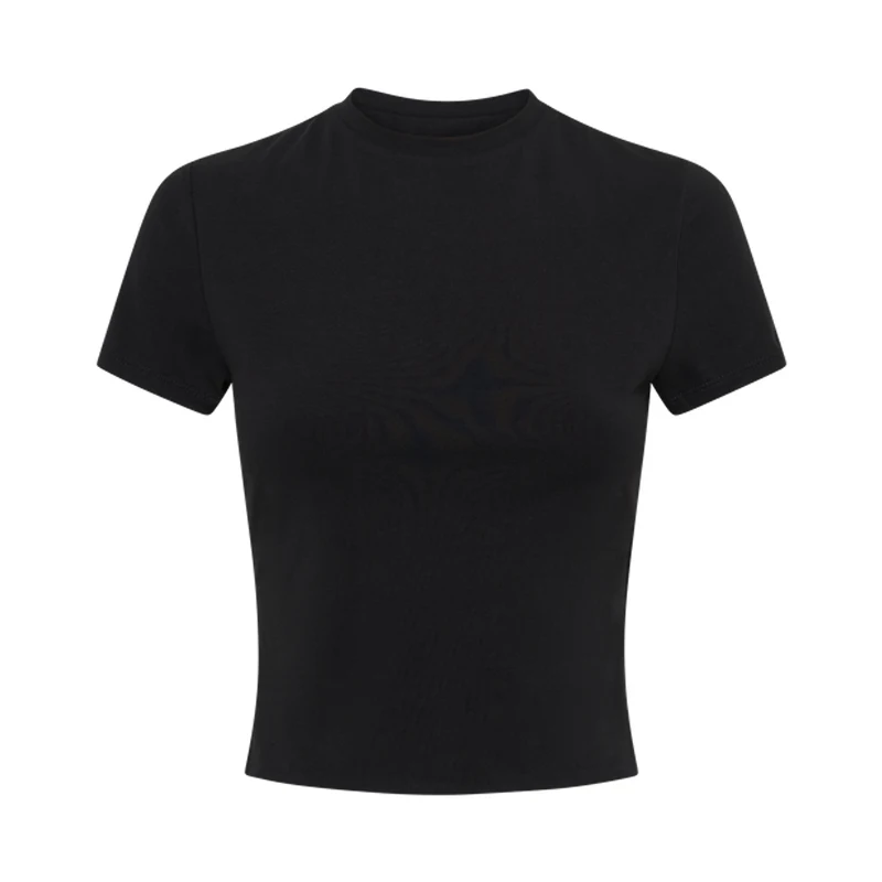 Oem Manufacturer Custom T Shirt Plain Black Cotton Basic Crop Top ...