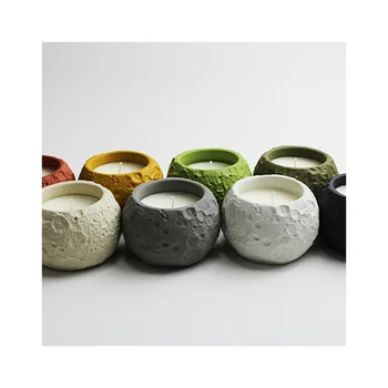 Home Decor Colorful Cement Concrete Jar Candles Wholesale Gypsum Bowls For Soy Candles