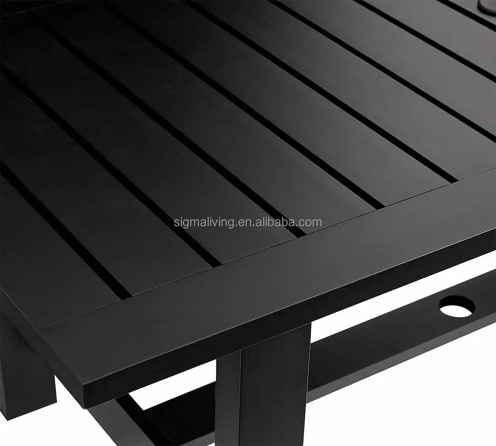 patio furniture aluminum dining table and dining chair set outdoor dining table set