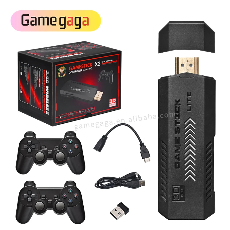 GD10 Game Stick 4K Video Game Console Video Consola Retro Games 2.4G Double  Wireless Controller Built-in 30000+ Games