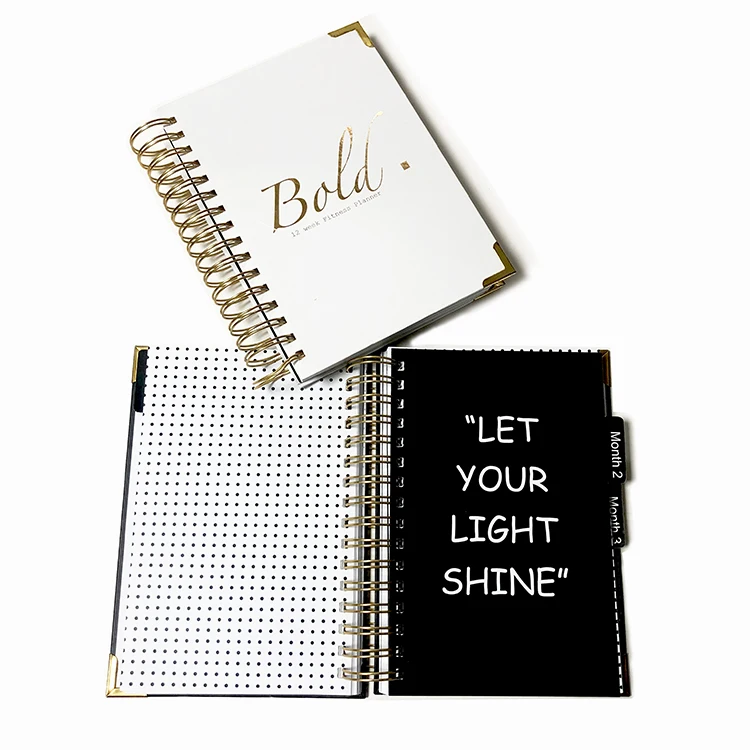 Custom Cheap Price Spiral Notebook Girl Boss Business Planner And