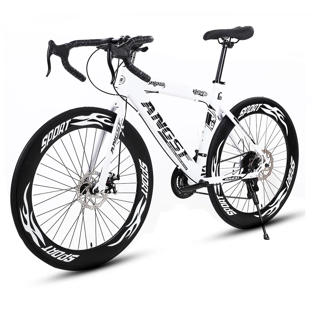 2022 Super Fast Racing Road Bicycle for Adults Single Handlebar with  Variable Speed Disc Brake Aluminum Steel Fork Material Voiture Sports Toys